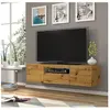PETITS MEUBLES Meuble TV bas universel Aura 150 cm Buffet HI-FI à suspendre ou à poser chêne artisan sans LED