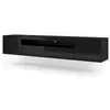 Meuble TV universel Aura 200 cm à poser ou suspendu, noir mat / noir b...