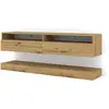 Meuble TV suspendu ARTISAN - Duo 160 cm - Bois - Contemporain