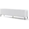 AC-DÉCO Meubles TV - Meuble TV Ravenna avec 4 portes en bois et pieds noirs - Blanc mat - L 200 x P 42 x H 56 cm