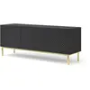 Meuble TV - AC-Déco - Ravenna - 3 portes - Noir brillant - L 150 cm