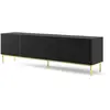 Meuble TV Ravenna B 200 cm 4D noir mat avec cadre