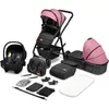 Poussette bébé 3en1 LIONELO Amber - Jusqu'à 22Kg - iSize - Rose