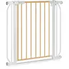 Barrière de sécurité bébé LIONELO Truus Slim - 75-105 cm - Fixation par pression, Sans perçage - Blanc/Bois