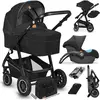 Poussette combinée LIONELO Bianka - Jusqu'à 22Kg - Noir