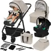 Poussette combinée 4en1 LIONELO Bianka -Jusqu'à 22Kg - Pack poussette,...