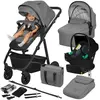 Poussette combinée 4en1 LIONELO Bianka -Jusqu'à 22Kg - Pack poussette,...