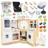 Mamabrum Cuisine enfant en Bois Interactive XXXL LED, 23P x 126,5l x 9...