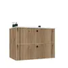 CDF TIGO - Meuble sous lavabo 2 tiroirs chêne façade rainurée 80x45.5x...