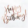PARTYDECO Lot de 20 serviettes en papier rose gold Happy Birthday 33 x 33 cm