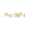 PartyDeco Banner Happy Birthday Goud