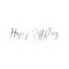 PartyDeco Verjaardag Slinger Happy Birthday Zilver 62cm