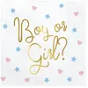 PartyDeco Lot de 20 serviettes Boy or Girl? (33 x 33 cm)