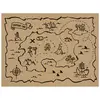 PARTYDECO Sets de table en papier kraft carte aux trésors - 7 pièces - Noir - 40 x 30 cm