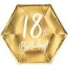 Partydeco Assiette 18 ans en or