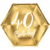 Partydeco Assiettes 40 ans en Or