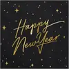 Party-Decoration Partydeco - Servetten Happy New Year Zwart (20 stuks)