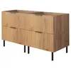 Meuble Sous Double Vasque Sur Pieds Flow Chêne Craft 120 Cm