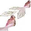 Inspiruj - Feestdecoratie - Roze Pauw - Cekins en Glitters - 26 cm