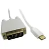 Qoltec 50416 câble USB 1 m USB 3.2 Gen 1 (3.1 Gen 1) DVI USB C Blanc