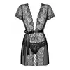 Obsessive - Alluria Kimono & String Zwart L/XL