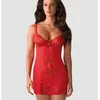 Obsessive Chemise MiAmor - Erotische Lingerieset - Maat XXL - Rood