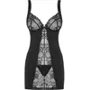 Obsessive Heartina Chemise met String - Erotische jurk - Maat S/M - Zwart