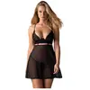 Obsessive - Nutris Babydoll en string - XS/S - Zwart