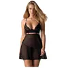 Obsessive - Nutris Babydoll en string - M/L - Zwart