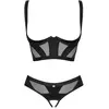 Obsessive - Chic Amoria Tweedelige Open Set - Zwart | Lingerie Set |