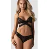 Obsessive - Blomentis 2 Piece Set Lingerie set - M/L - Zwart