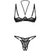 Obsessive - Olianna 2-delige Open Set - Zwart
