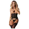 Obsessive   Open BH Corset & Open Kruis String   Zwart