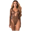 Obsessive   Soranna Long-Sleeved Crotchless Teddy   Brown