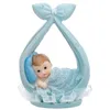 PARTYDECO Figurine petit garçon dans une écharpe bleue 11 cm - Bleu