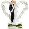 PARTYDECO Couple de mariés dans cur blanc 16 cm