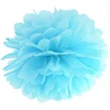 PARTYDECO - Hemelsblauwe papieren hangende pompon 25 cm