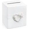 PARTYDECO Urne blanche avec coeur de roses