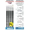 Mirage Hobby MIRAGE BRUSH SET of Standard of 4 brushes in sizes:00, 0,...