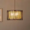 NONAME Harmony Hanglamp met Vlechtwerk Kap - 3xE27 - Zwart/Jute - 50cm