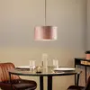 Emibig HILDE Plafonnier suspendu cylindrique noir avec abat-jour en ti...