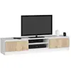 Meuble TV AKORD pour salon blanc 160 cm - 2 portes couleur Chêne Sonom...