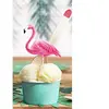 Party Deco Objets décoratifs - Non spécifié - Lot de 6 flamants roses sur pic - 15 x 23,5 cm - Plastique - Résine