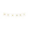 Party-Decoration Banner Mr & Mrs Bruiloftslinger wit-goud