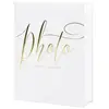 PARTYDECO Album photo blanc et doré 22 pages 20 x 24,5 cm