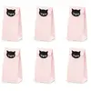 Party Deco 6 Sacs cadeaux en papier chaton roses 8 x 18 x 6 cm