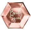 PARTYDECO - 6 Bride Squad roségouden bordjes 23 cm