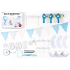 PartyDeco Feestpakket - 1e Verjaardag Blauw-Zilver