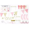 PartyDeco Décorations danniversaire pour le 1er anniversaire - Set en rose et or