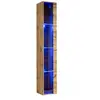 AC-DÉCO Vitrine verticale - Switch WW 1 - L 30 cm x P 30 cm x H 180 cm - Bois
